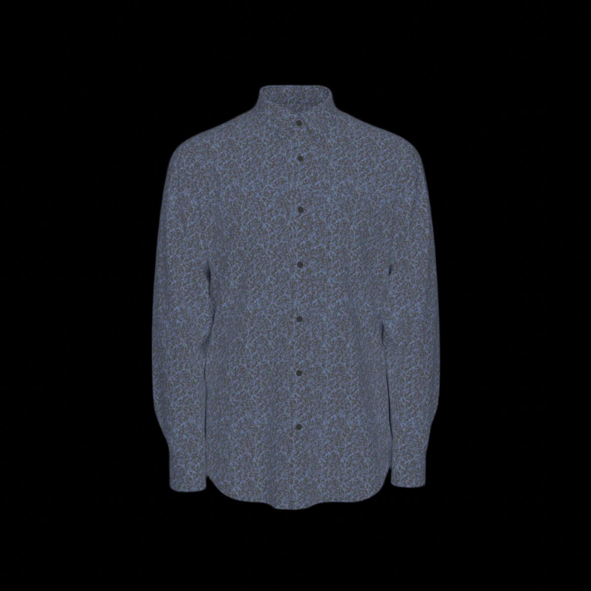 Front of a green plaid long sleeve shirt on a black background