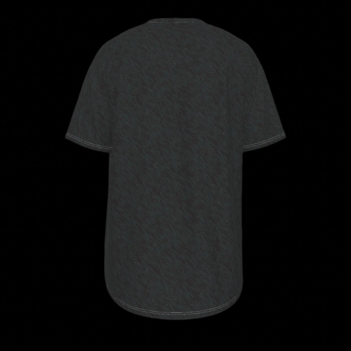 Back of black t-shirt on a black background