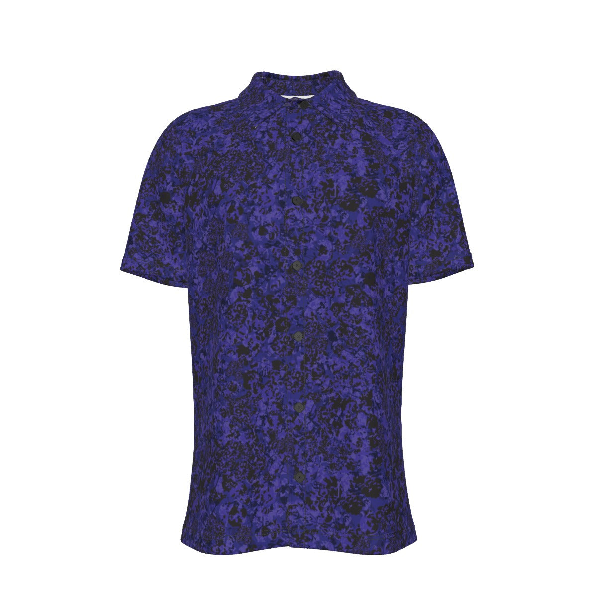 Men's Button Down Short Sleeve Shirt / Dark Purple Joy Design
