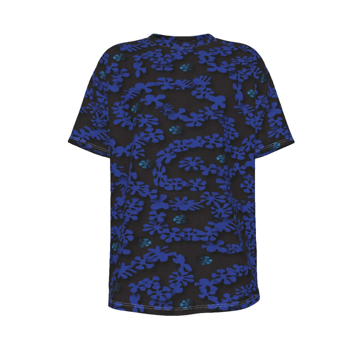 Men's short-sleeve T-shirt / Blue Vine with flowers Design