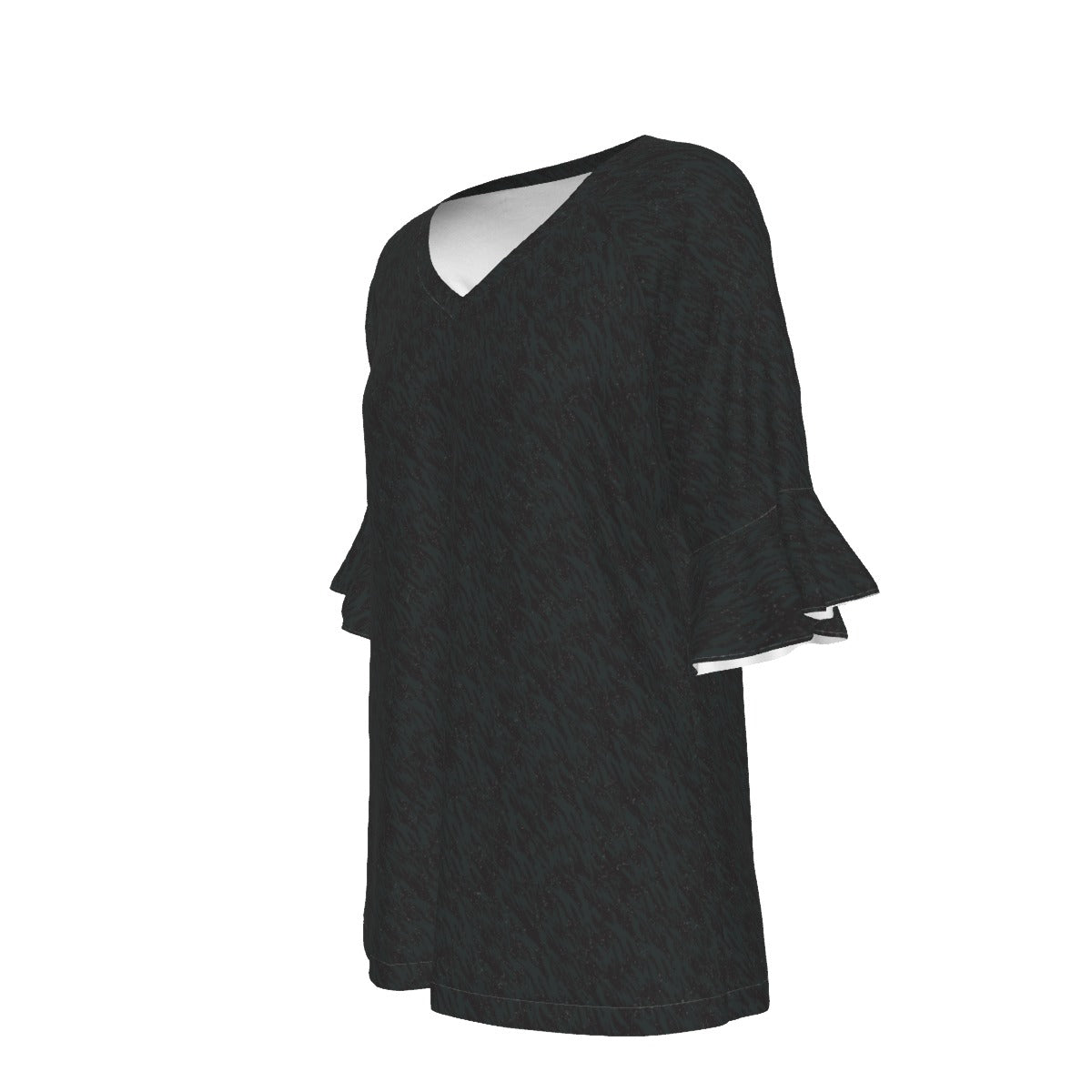 Women’s V-neck T-Shirt with Bell Sleeve / Phantom Sky Design