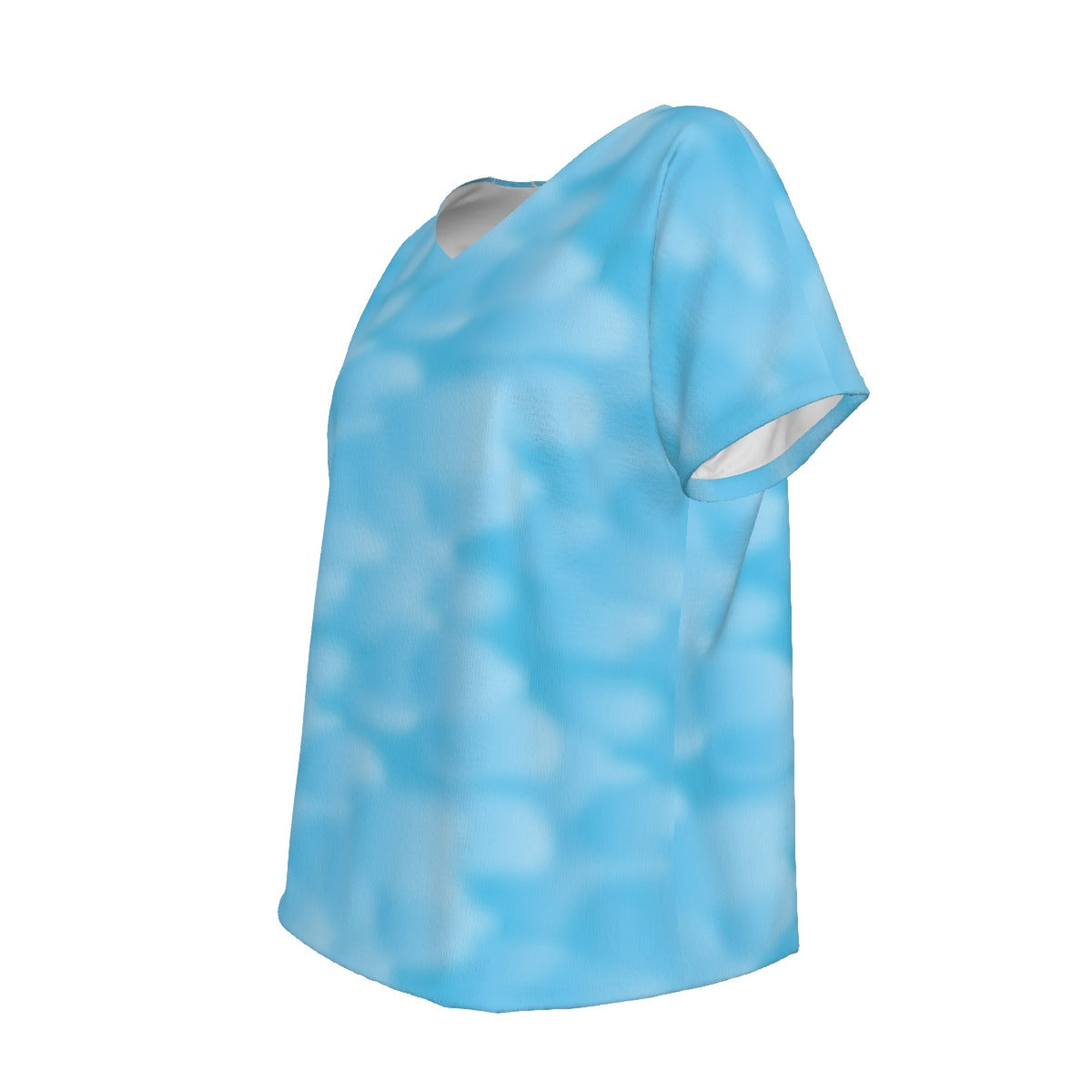 Women's V-Neck Short Sleeve T-shirt / Clouds Design