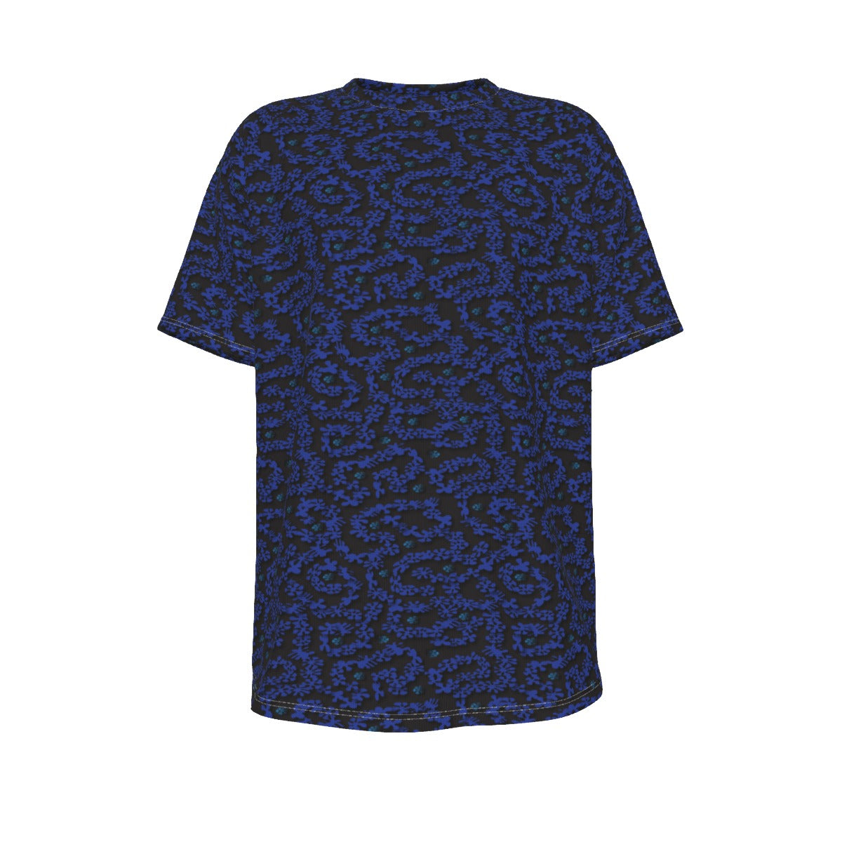 Men's short-sleeve T-shirt / Small Blue Vine with Flower Design