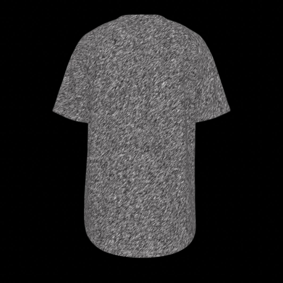 Back of gray t-shirt on a black background