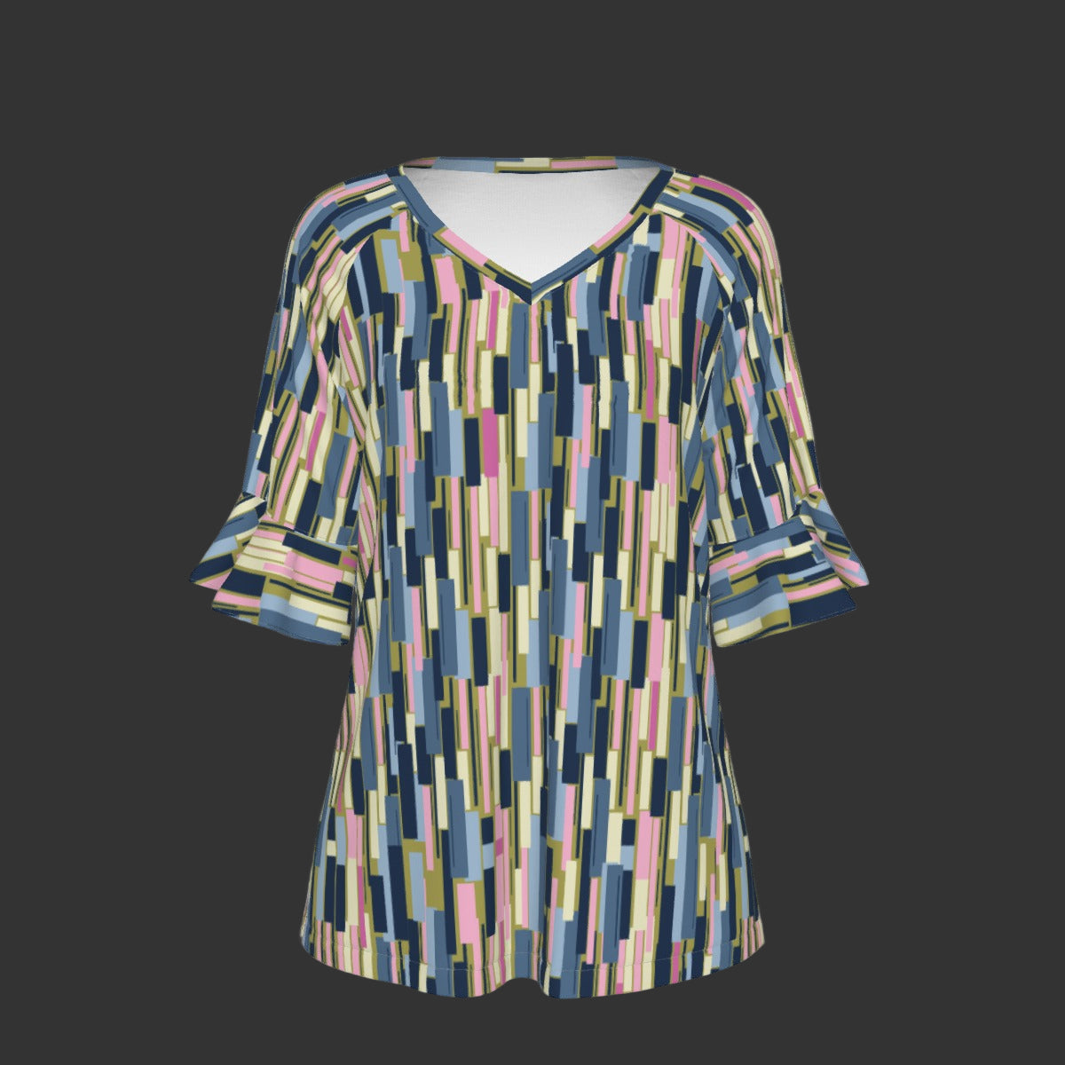 Modern Pastel Soft Bell Sleeve CCW Blouse