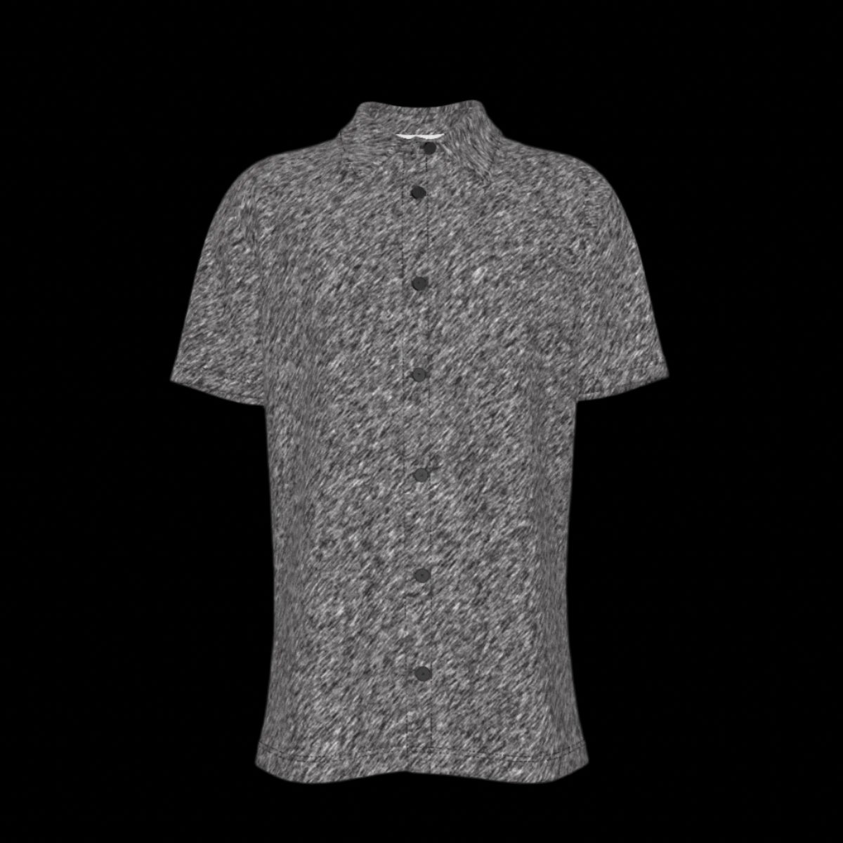 Front of Short-sleeve shirt with a subtle pattern on a black background