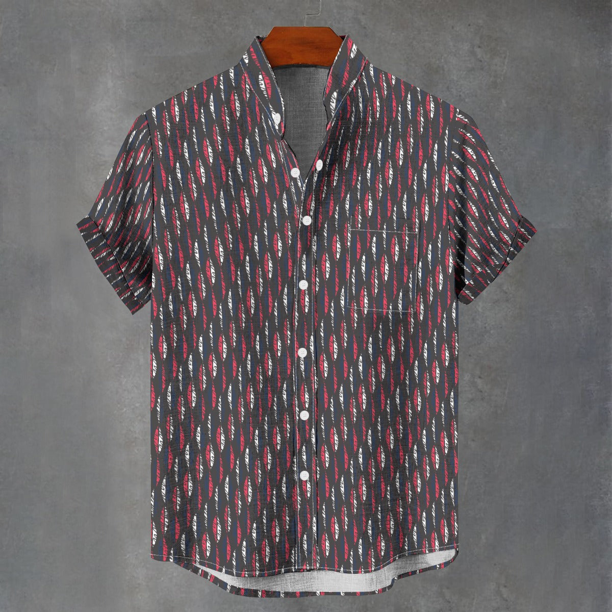 Men's Stand-Up Collar Shirt - Patriotic InLine Design