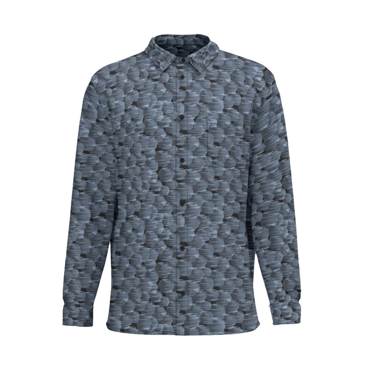 Business Long Sleeve Shirt / Pocket Pottery Art Design