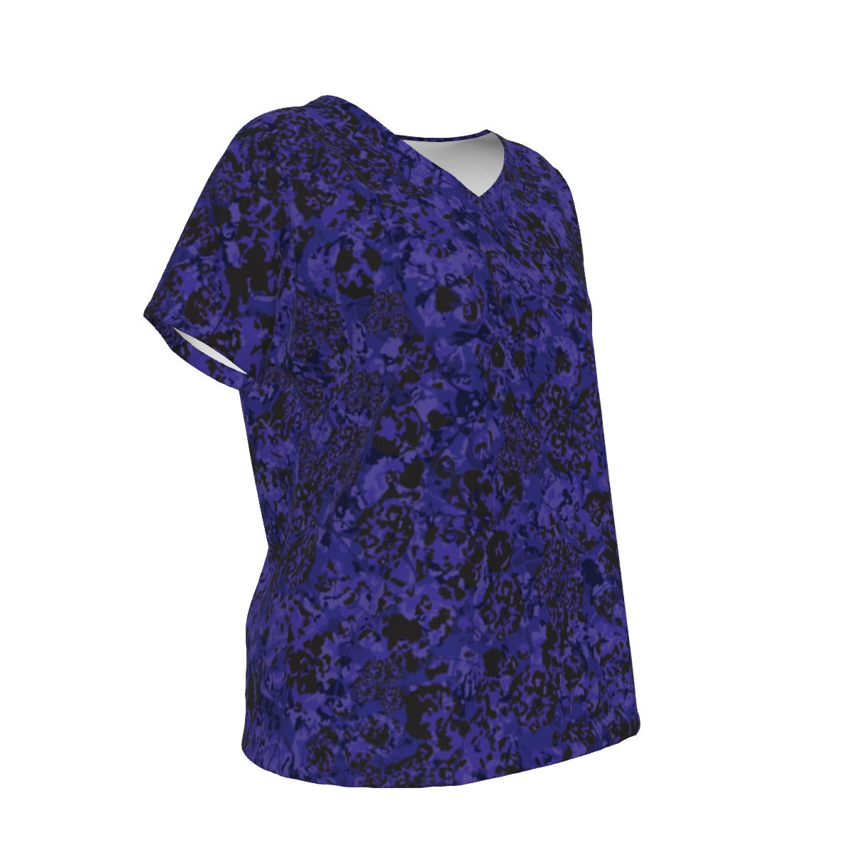 Women's V-Neck Short Sleeve T-shirt / Dark Purple Joy Design