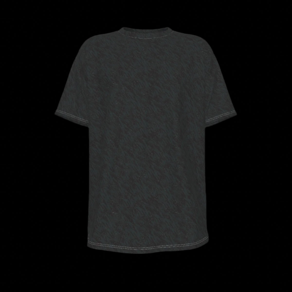 Front of black t-shirt on a black background