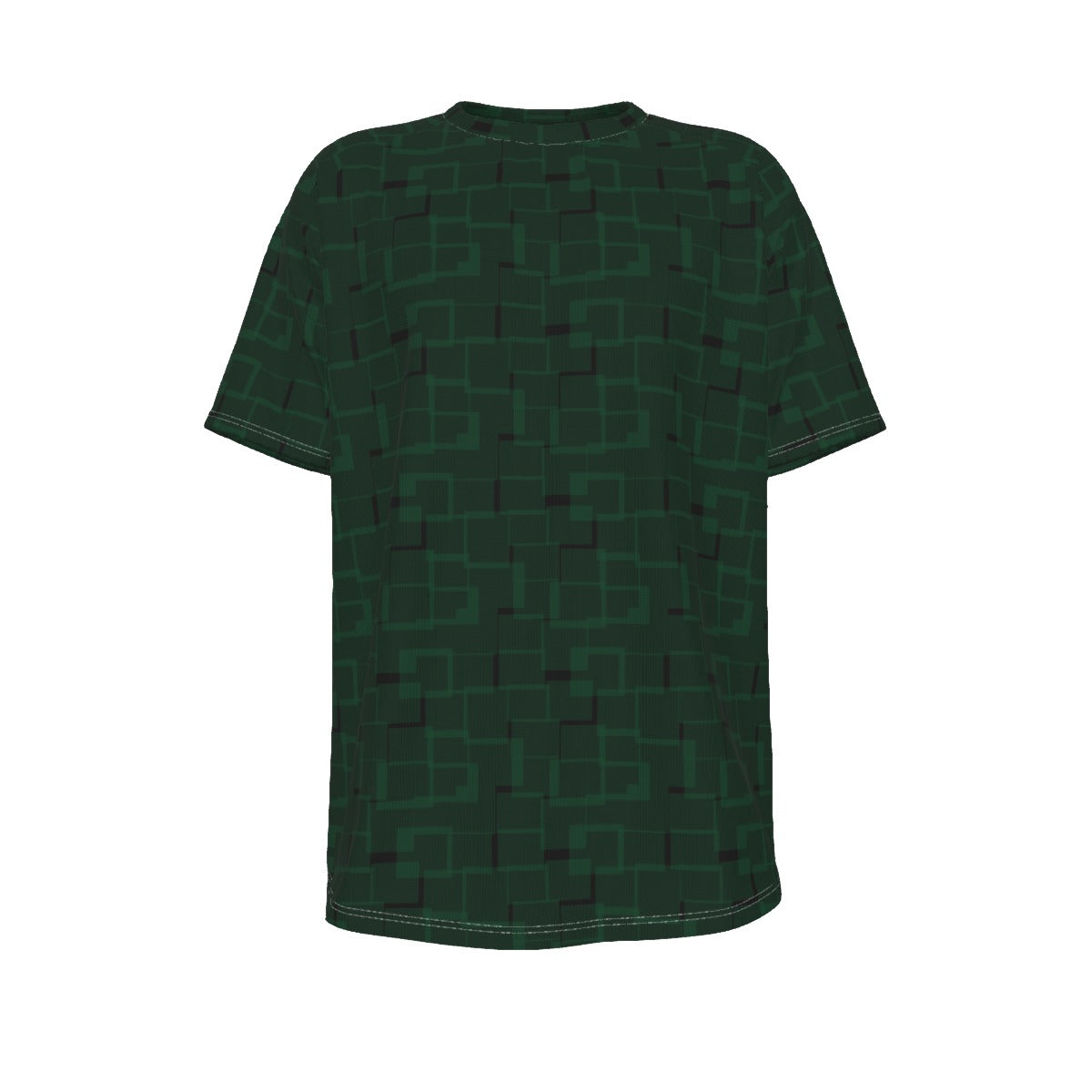 Men's short-sleeve T-shirt / Dark Green Burr Design
