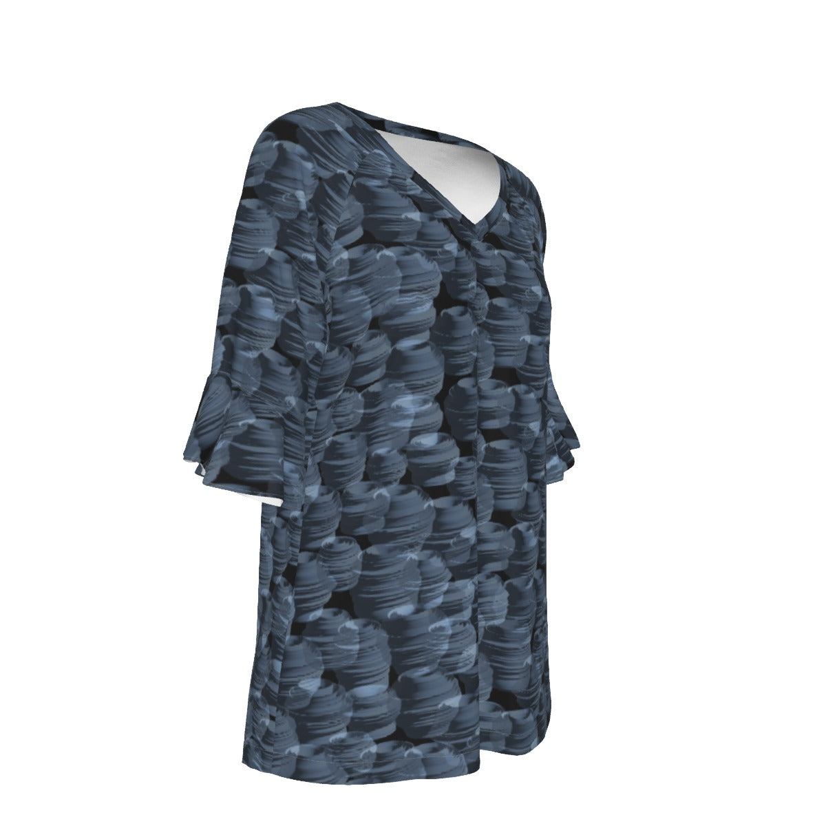 Women’s V-neck T-Shirt with Bell Sleeve / Pottery