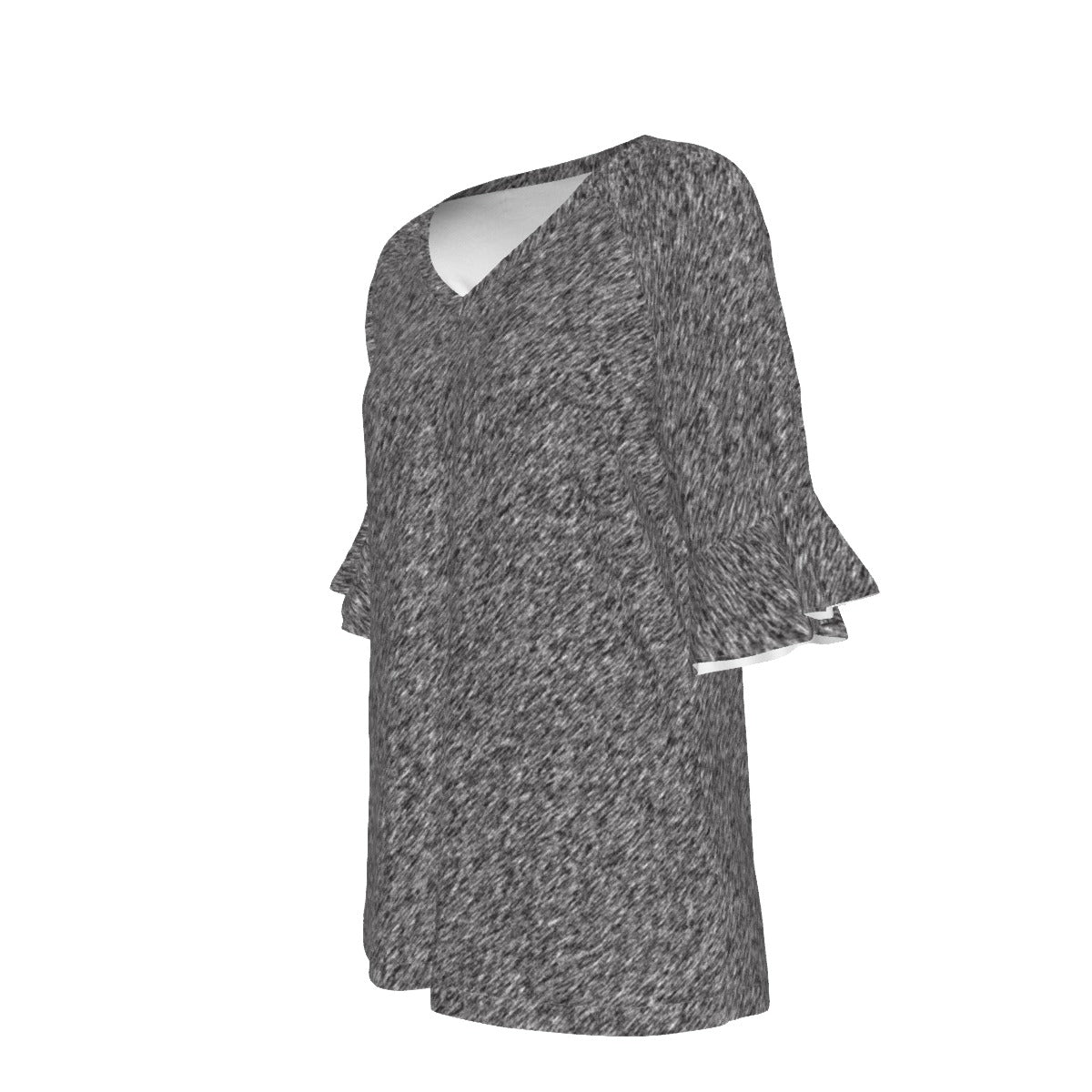 Women’s V-neck T-Shirt with Bell Sleeve / Light Ash