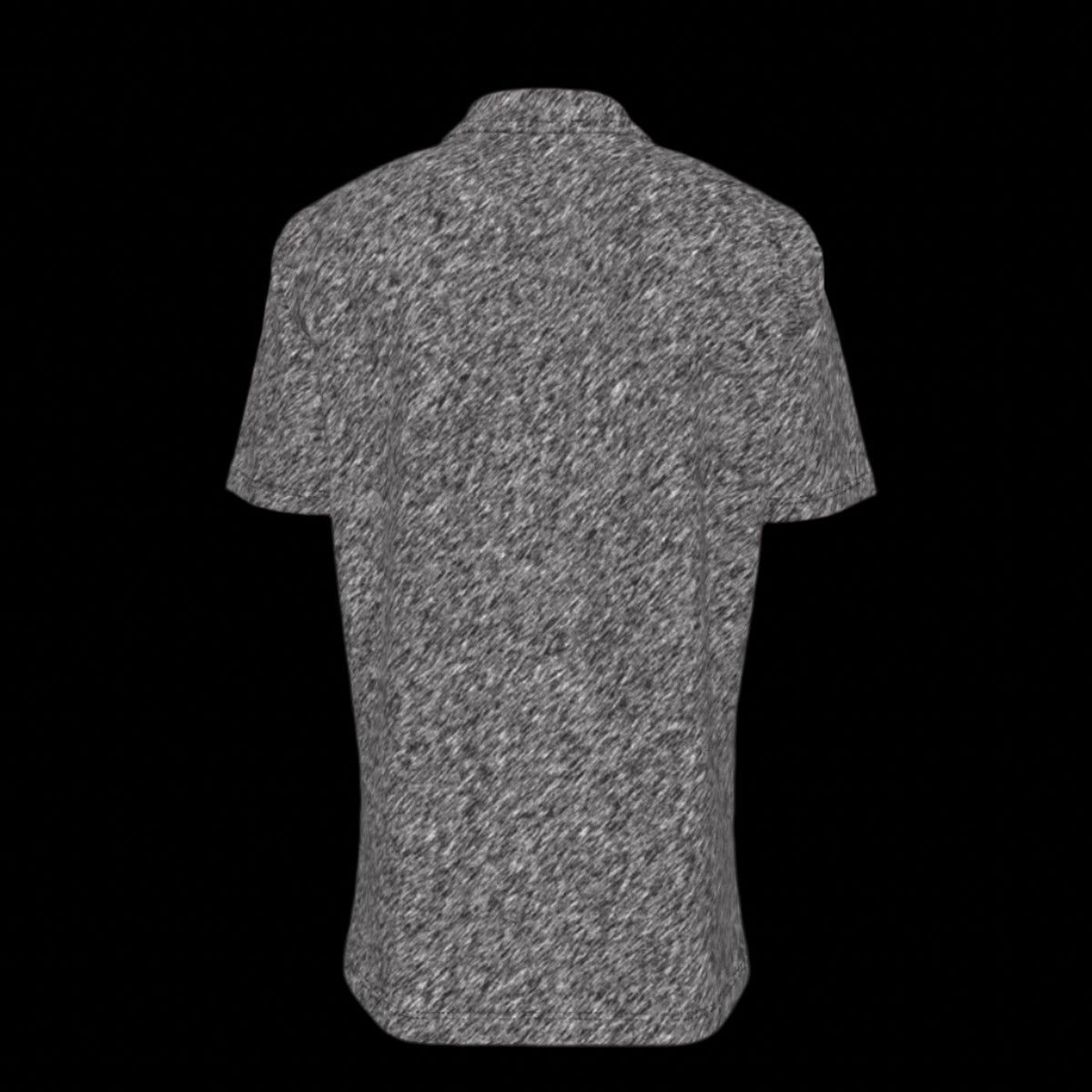 Back of Short-sleeve shirt with a subtle pattern on a black background