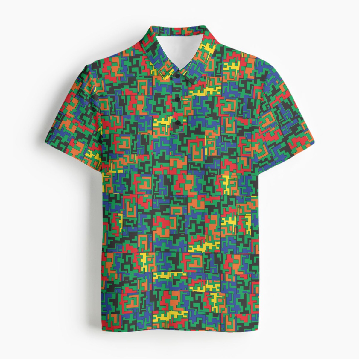All-Over Print Men's Polo Collar Jersey