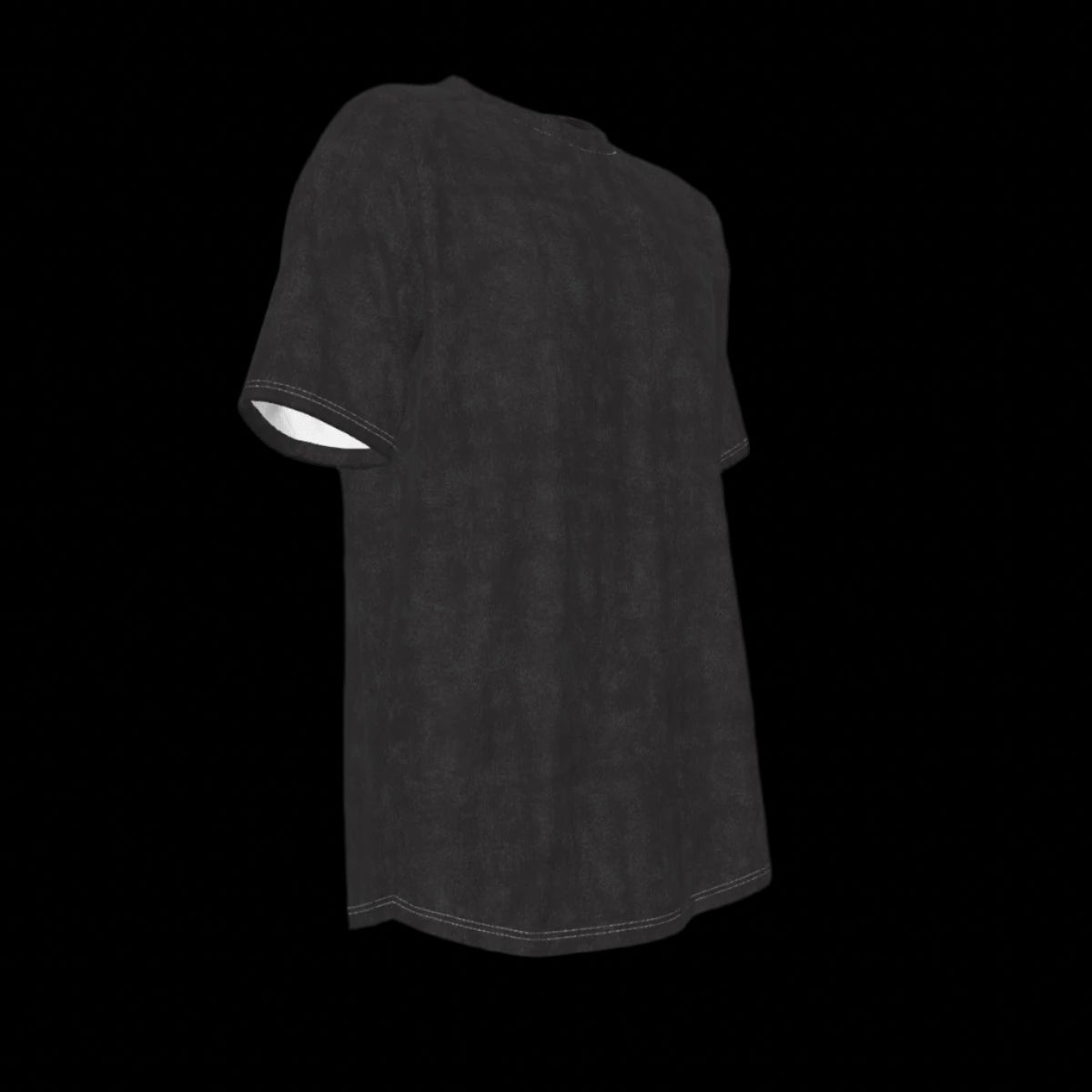 Right side of a Black t-shirt on a black background