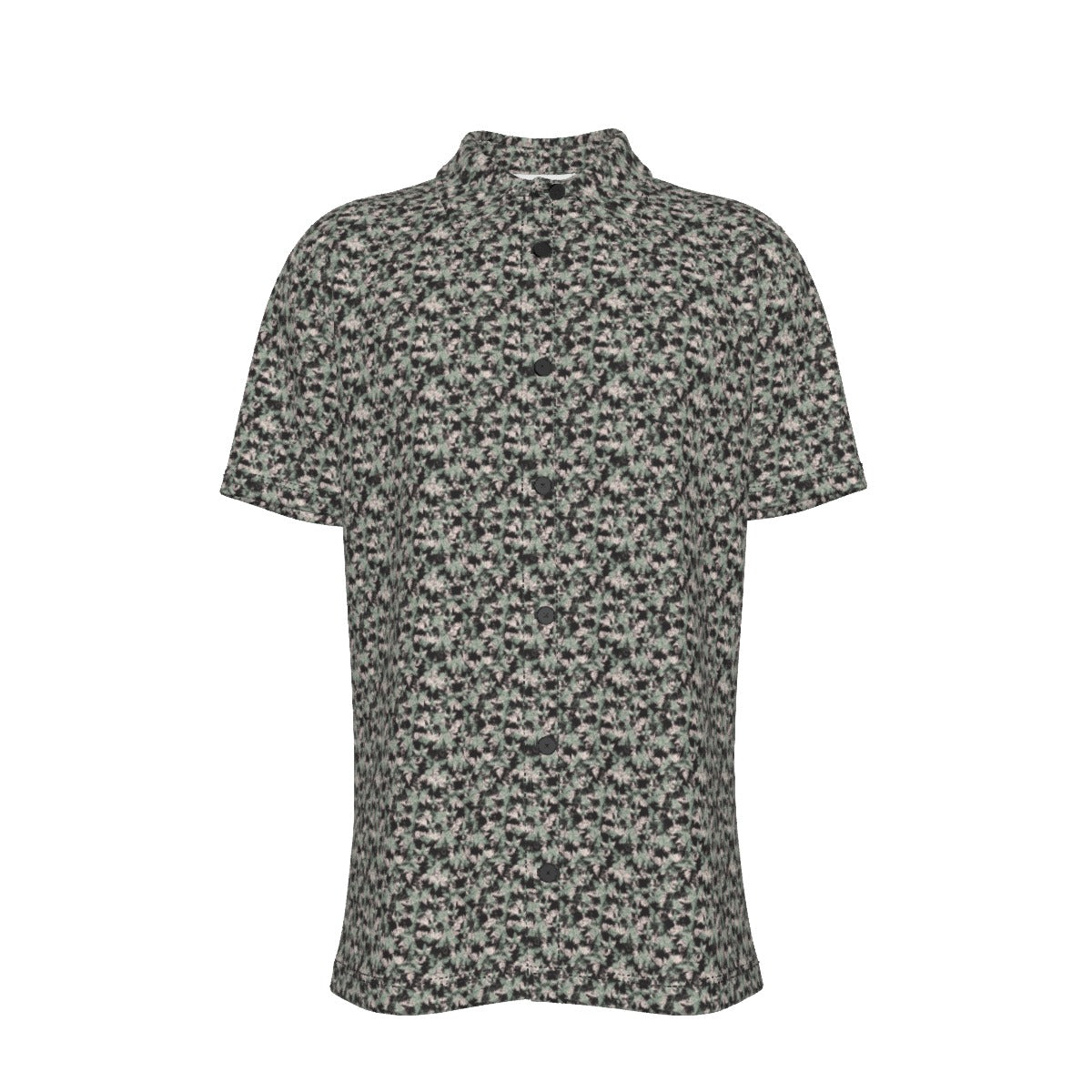 Men's Button Down Short Sleeve Shirt / Delicate Wild Sage Design