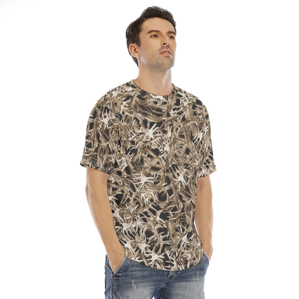Men's short-sleeve T-shirt / Random Antler on Black
