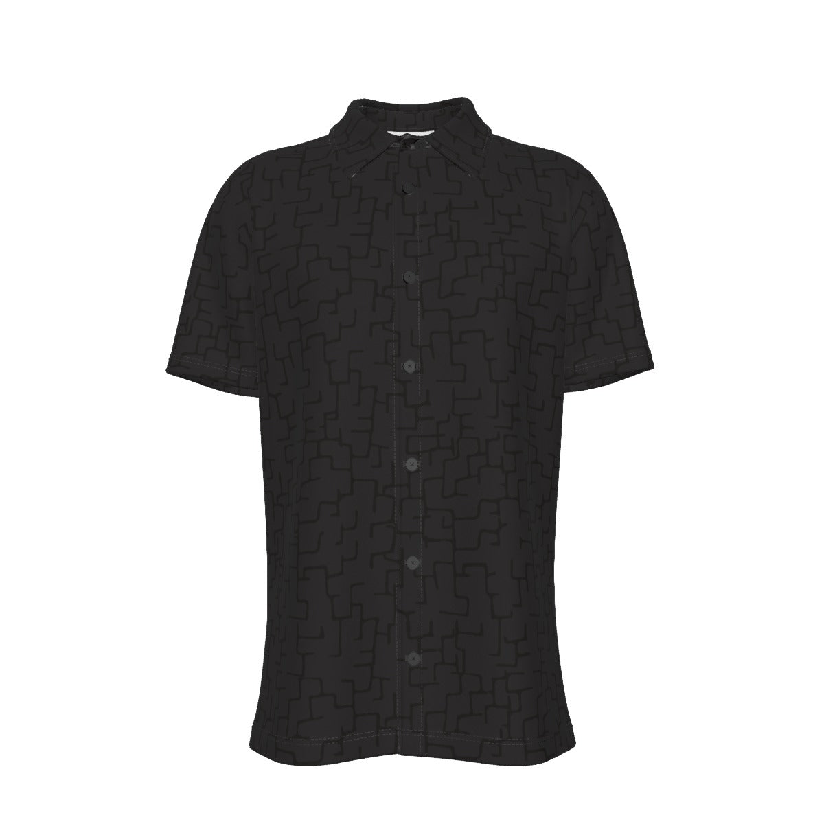 Men's Button Down Short Sleeve Shirt / Amaze Dark Design
