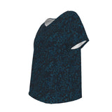 Women's V-Neck Short Sleeve T-shirt / Sky Mark Blue Design