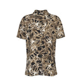 Men's Button Down Short Sleeve Shirt / Antler Random on Black Design