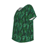 Women's V-Neck Short Sleeve T-shirt / Delicate Random Fern Design