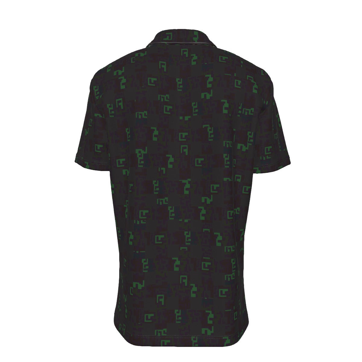 Men's Button Down Short Sleeve Shirt / Color Weave Dark Design