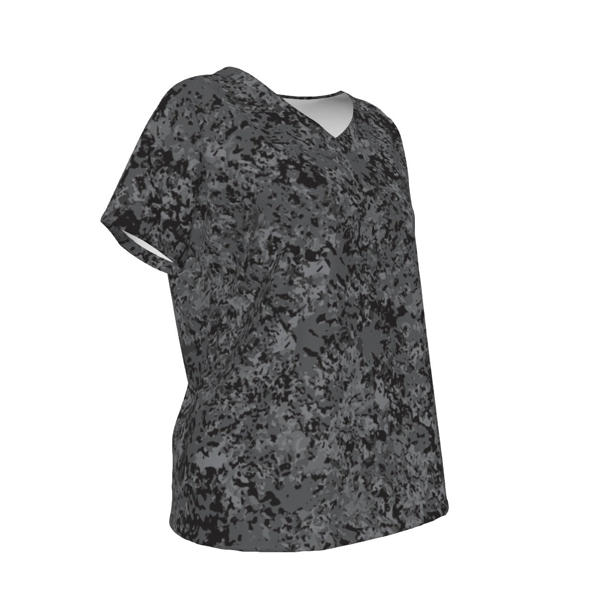 Women's V-Neck Short Sleeve T-shirt / Grey Rush