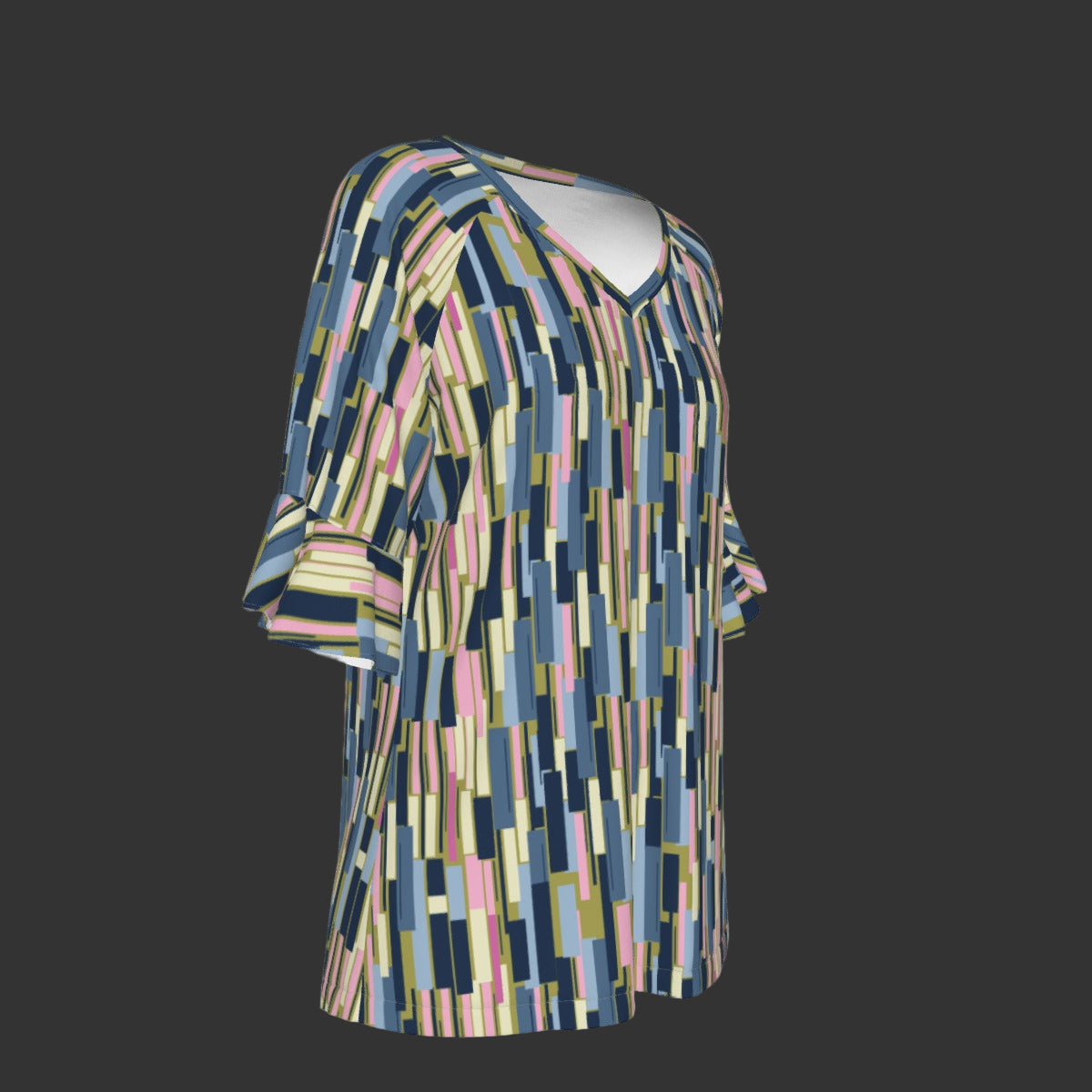 Modern Pastel Soft Bell Sleeve CCW Blouse