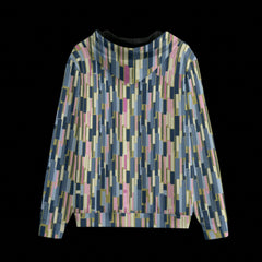 Back Colorful geometric patterned hoodie on a black background