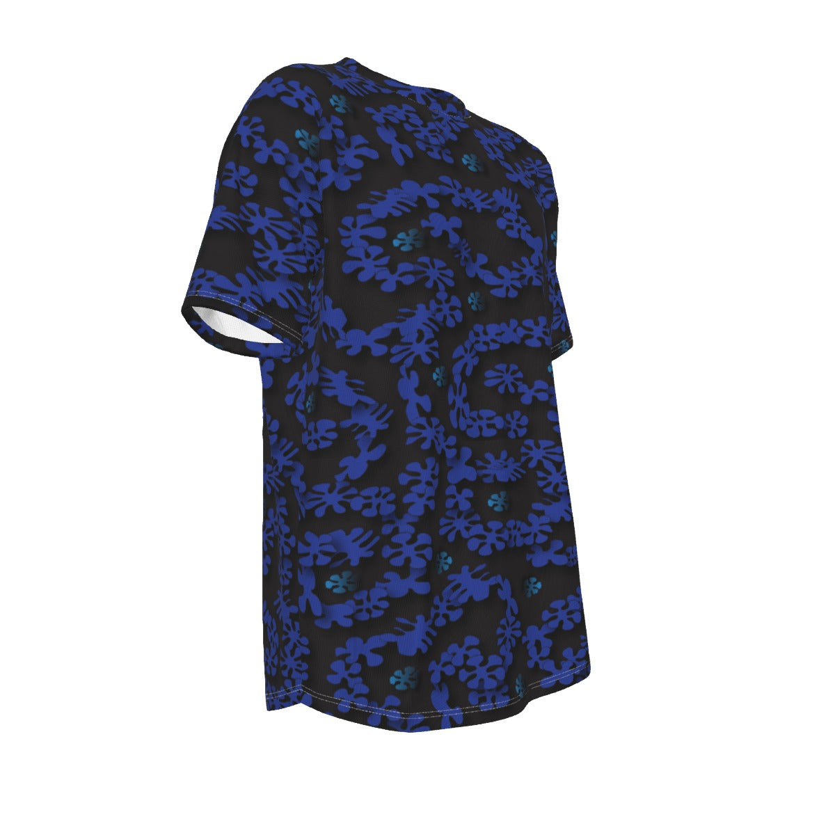 Men's short-sleeve T-shirt / Blue Vine with flowers Design