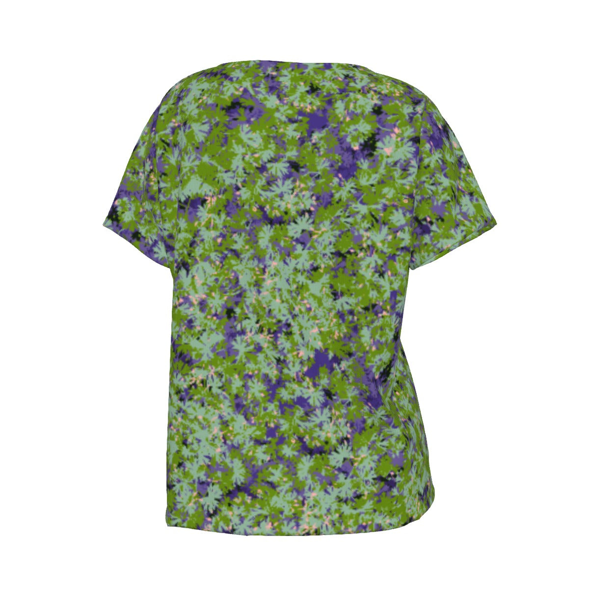 Women's V-Neck Short Sleeve T-shirt / Light Femanin Camo Design