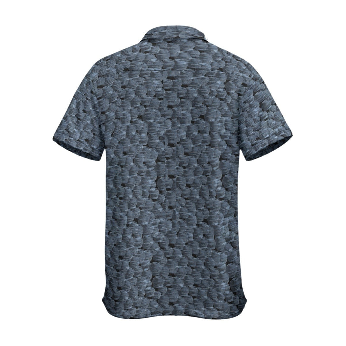 Men's Business Short Sleeve Collared Shirt With Pocket / Pottery Art Design