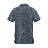 Men's Business Short Sleeve Collared Shirt With Pocket / Pottery Art Design