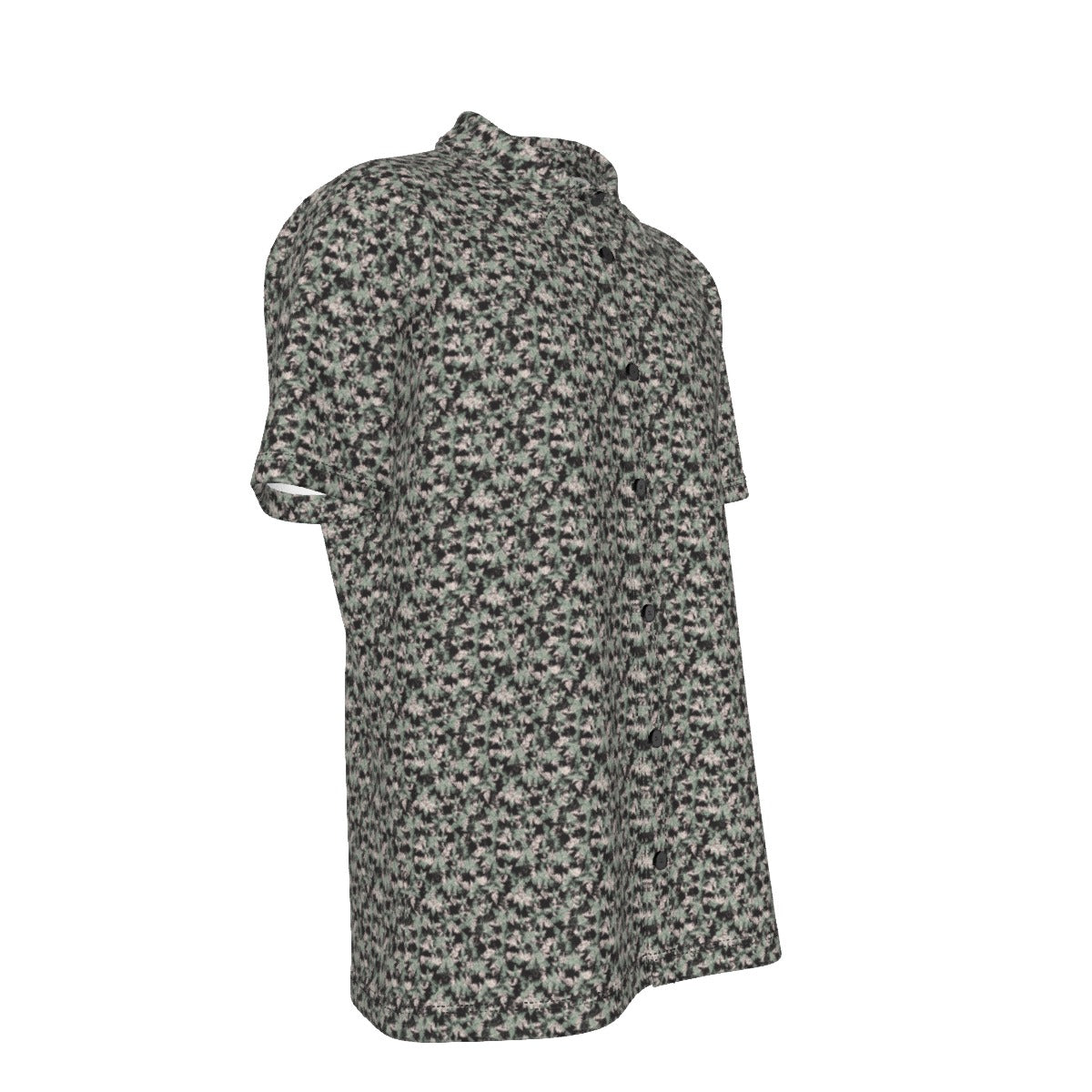 Men's Button Down Short Sleeve Shirt / Delicate Wild Sage Design
