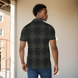 Men's Button Down Short Sleeve Shirt / Color Weave Design