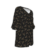 Tri Fern Soft Bell Sleeve CCW Blouse