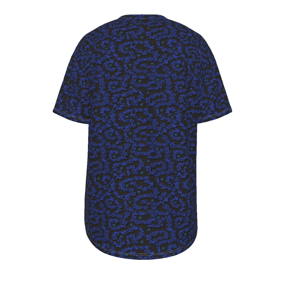 Men's short-sleeve T-shirt / Small Blue Vine with Flower Design