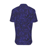 Men's Button Down Short Sleeve Shirt / Dark Purple Joy Design
