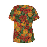 Women's V-Neck Short Sleeve T-shirt / Happiness Design