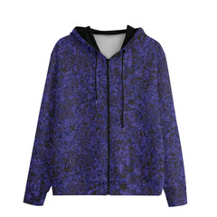 Front of Purple camouflage hoodie with a black background