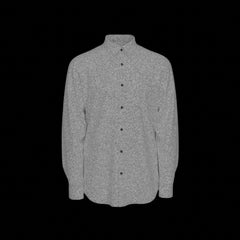 Front of a gray long sleeve shirt on a black background
