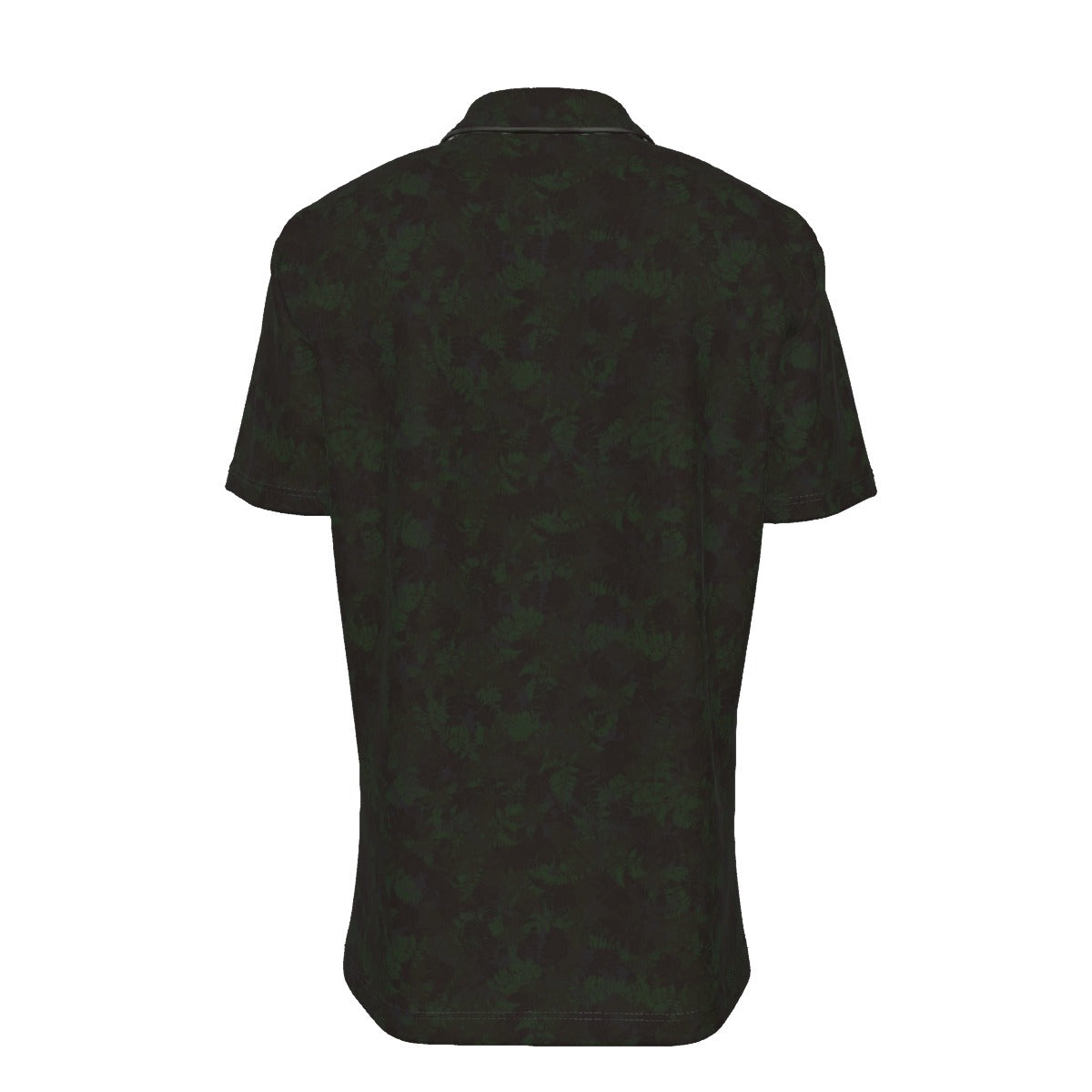 Men's Button Down Short Sleeve Shirt / Relaxed Dark Leaf Design