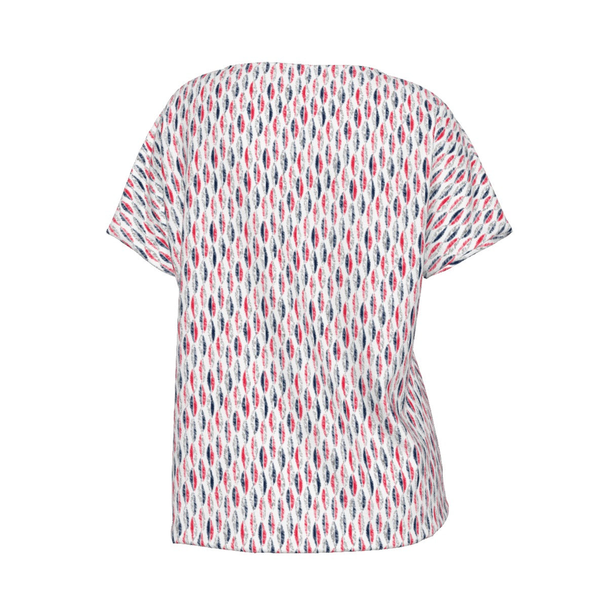 Women's V-Neck Short Sleeve T-shirt / Patriotic Inline on White Design