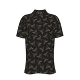 Men's Button Down Short Sleeve Shirt / Dark Tri Fern Design