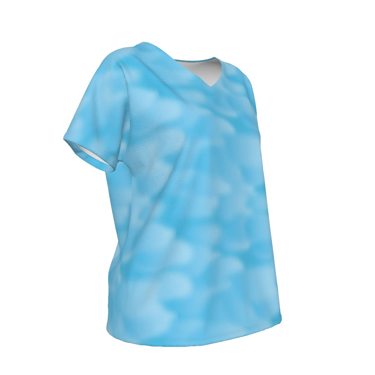 Women's V-Neck Short Sleeve T-shirt / Clouds Design