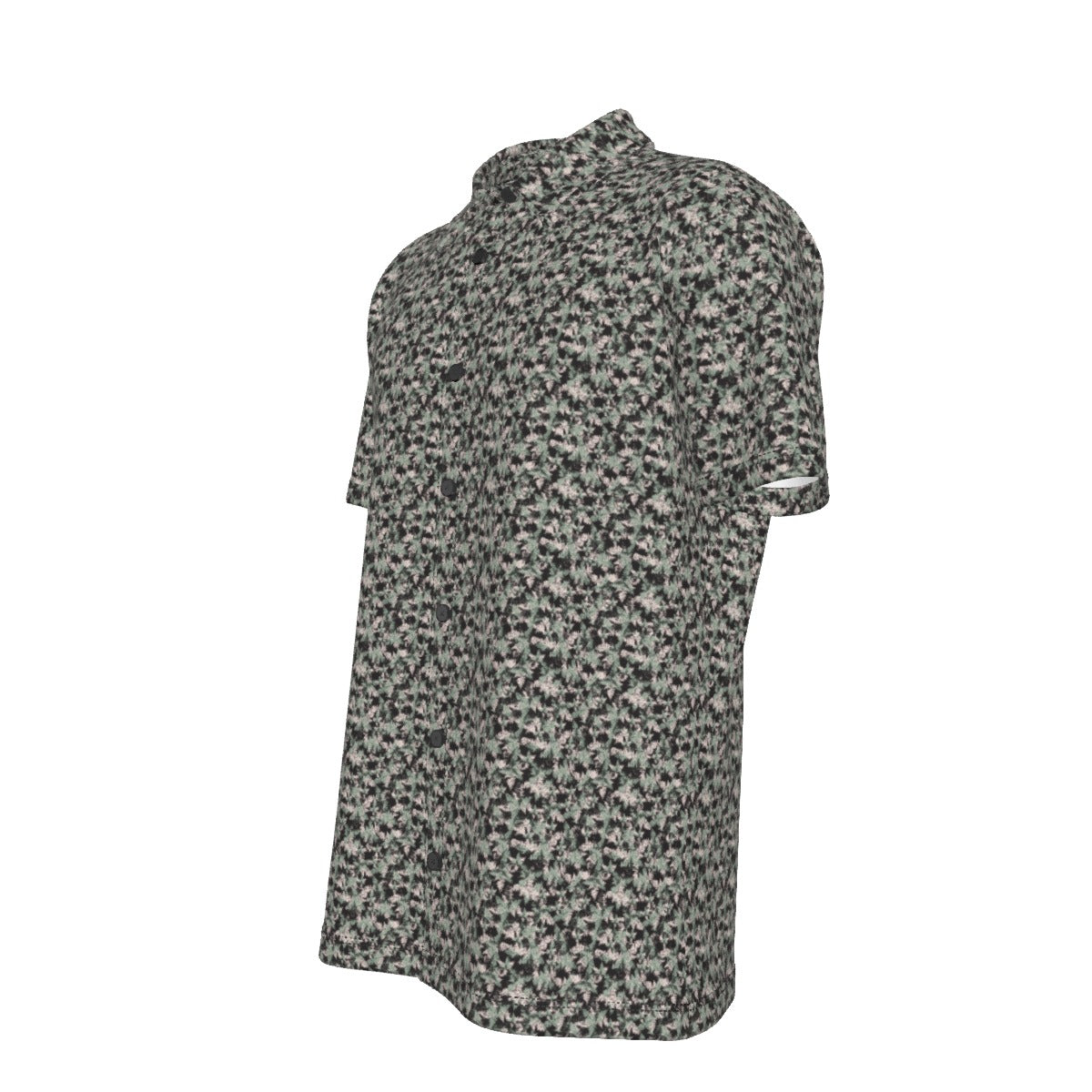 Men's Button Down Short Sleeve Shirt / Delicate Wild Sage Design