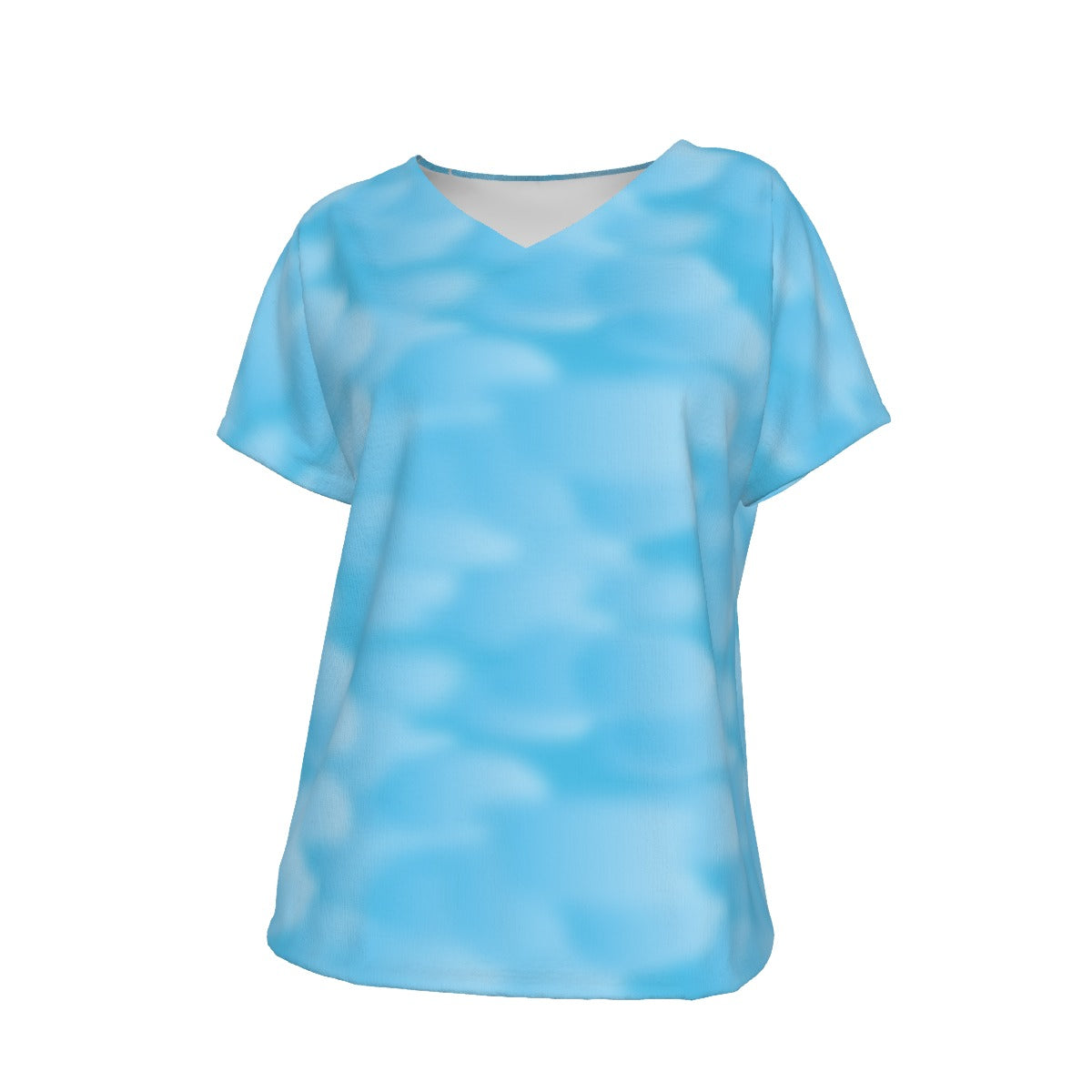 Women's V-Neck Short Sleeve T-shirt / Clouds Design