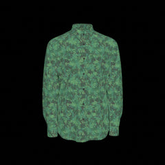 Front of green camouflage shirt on a black background