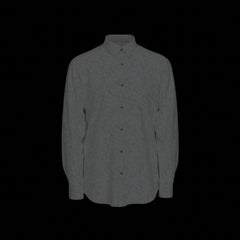 Front of a gray long sleeve shirt on a black background